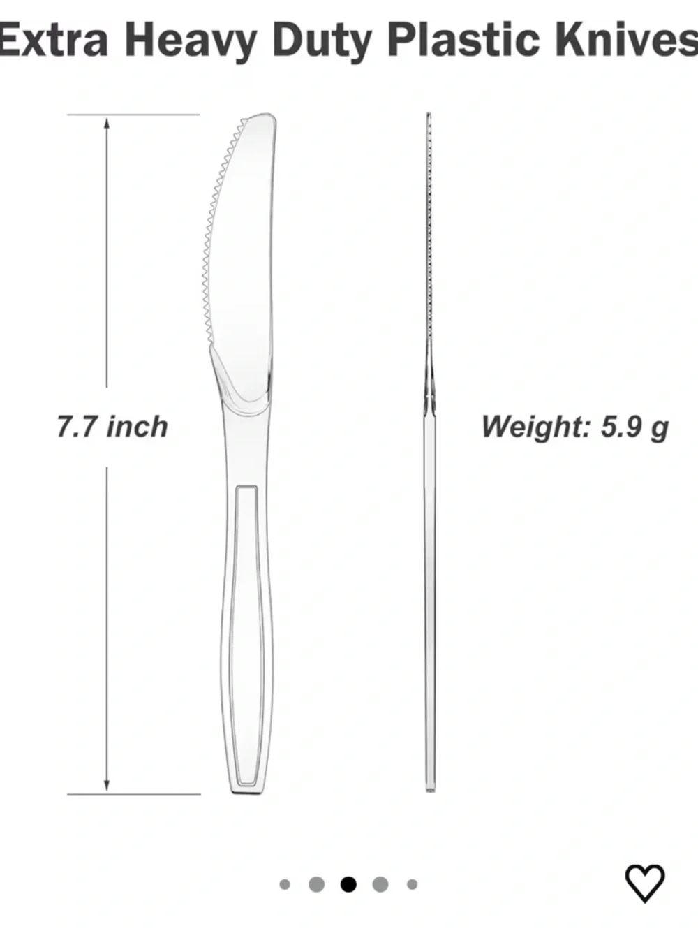 Clear Plastic Knives (360 Count) - Extra Heavy Duty, Clear